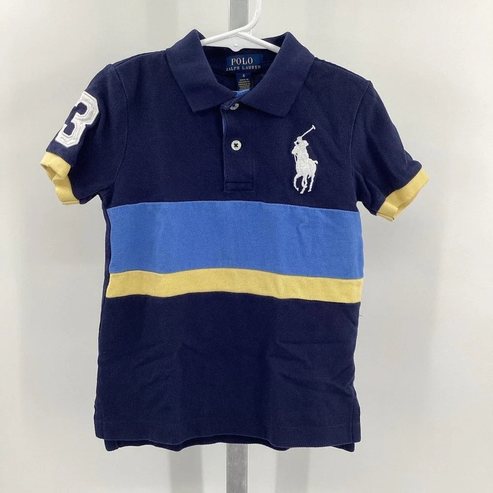 Boys Polo Ralph Lauren Big Pony Short Sleeve Golf Polo-‎ Size 4